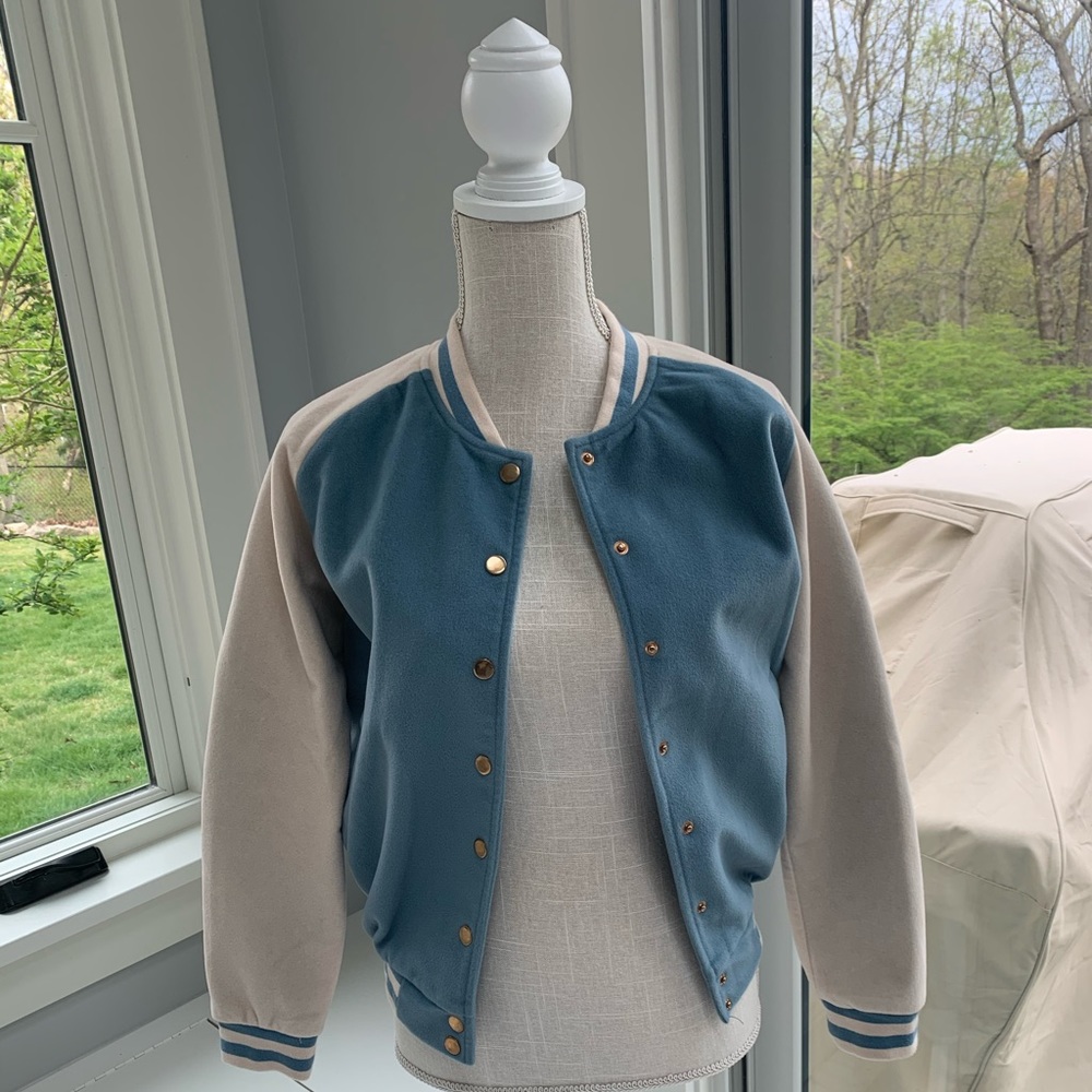 Suede varsity jacket